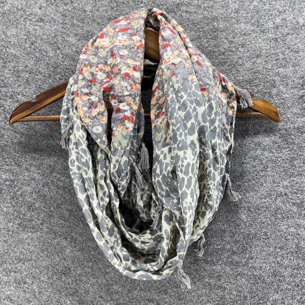 Pins And Needles Scarf Women Gray Animal Print Cowl/Snood Neck Warmer Casual